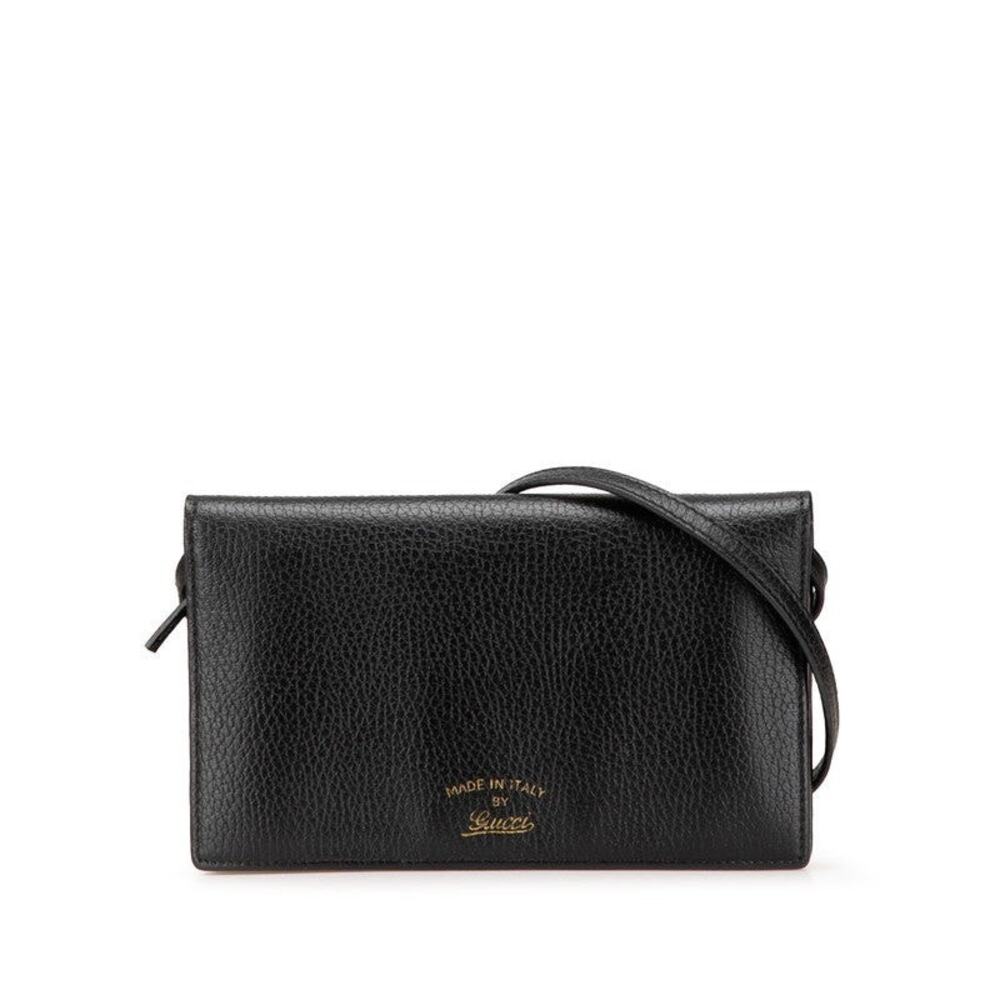 Gucci Leather Swing Shoulder Bag Black